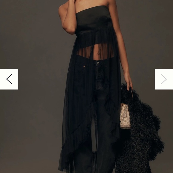 By Anthropologie Strapless Tulle Tunic Top - Picture 4 of 4